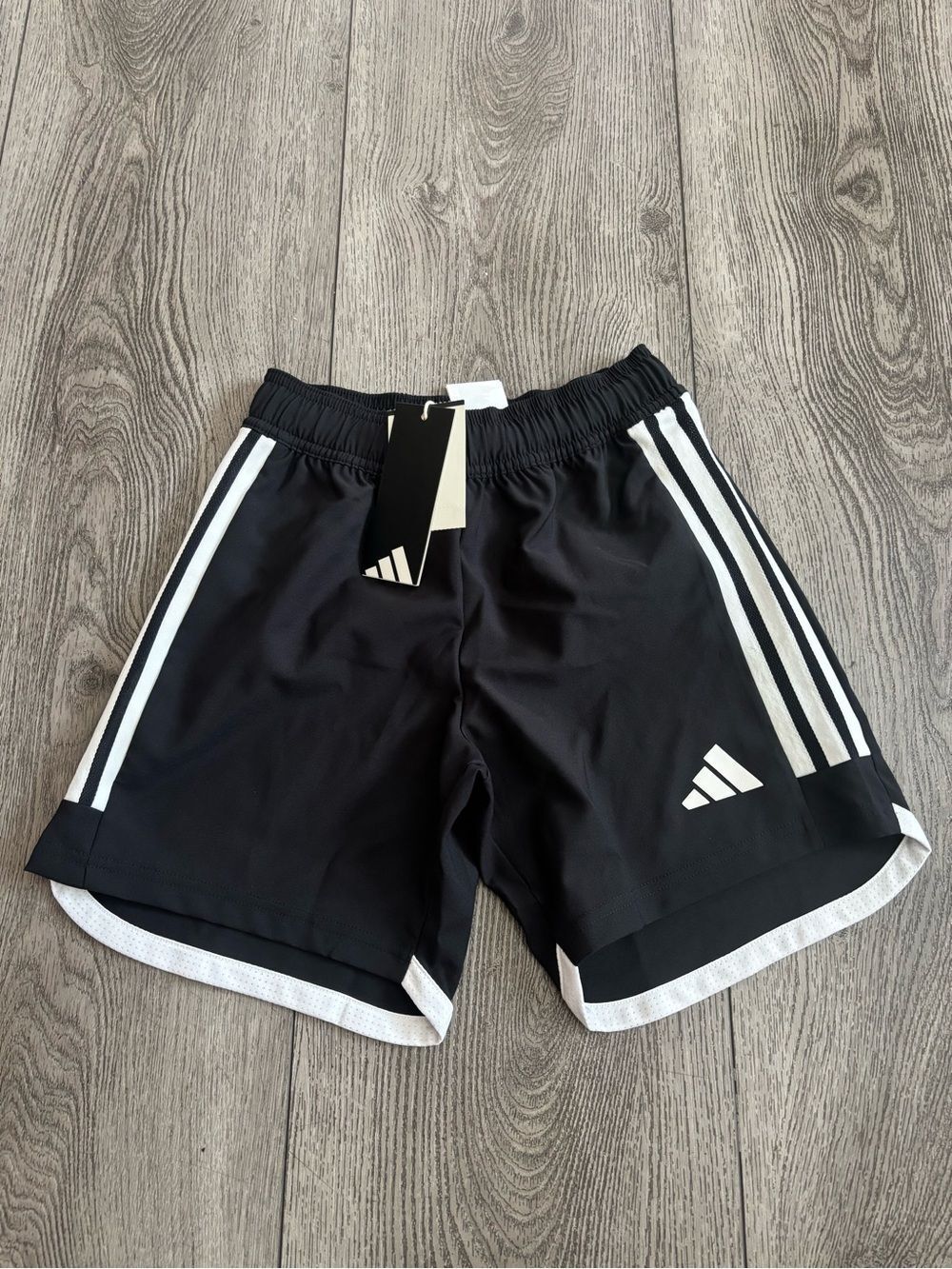 adidas Black Shorts with White Triple Stripes